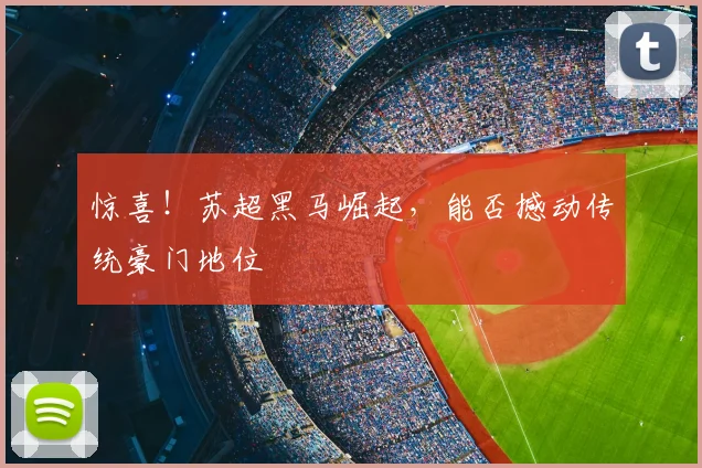 惊喜!苏超黑马崛起,能否撼动传统豪门地位